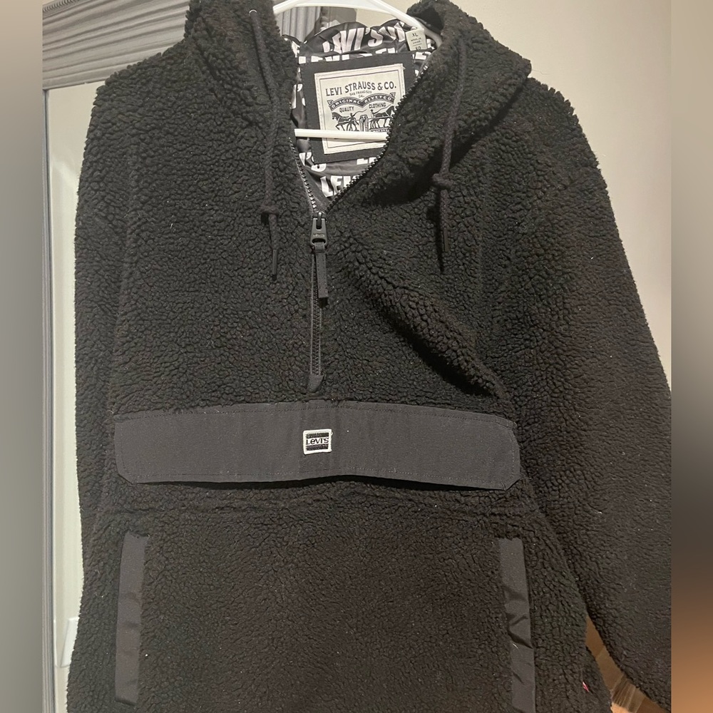 Levi's Men's Sherpa Quarter Zip Popover Hoody Jacket